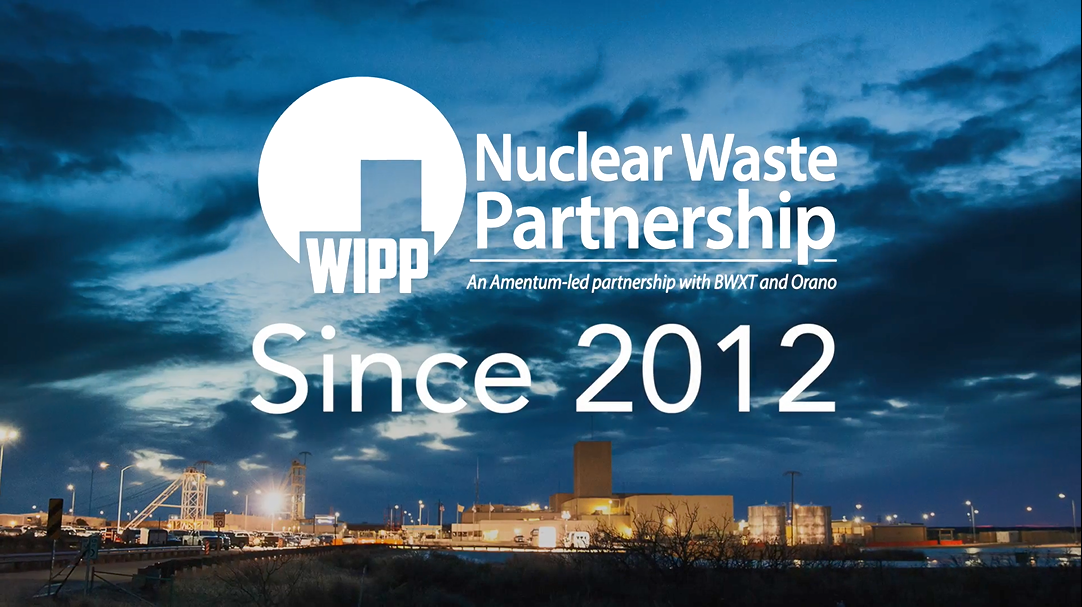 Sky shot of WIPP with NWP logo